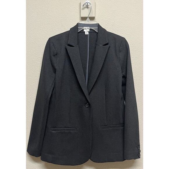 J. Crew Factory Ponte Work Blazer Woman Size 0 Dark Gray - Picture 2 of 13